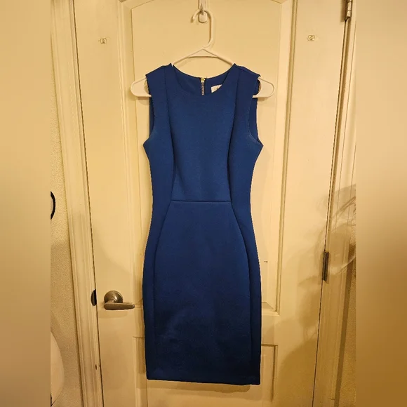 Calvin Klein Royal Blue Midi Dress Size 2 - Picture 1 of 5
